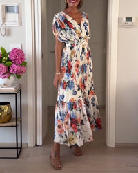 Edelweiss | Women's Floral V-Neck Wedding Guest Maxi Dress