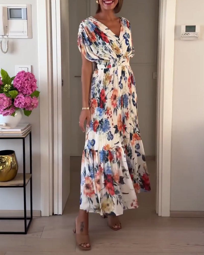 Edelweiss | Women's Floral V-Neck Wedding Guest Maxi Dress