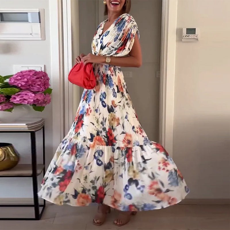 Edelweiss | Women's Floral V-Neck Wedding Guest Maxi Dress
