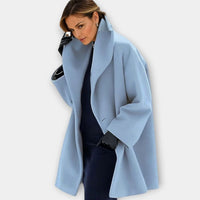 Eden | Women's Oversized Wide-Collar Winter Coat in Blue
