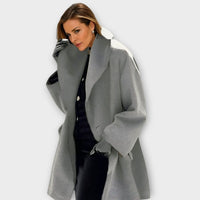 Eden | Women's Oversized Wide-Collar Winter Coat in Gray