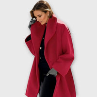 Eden | Women's Oversized Wide-Collar Winter Coat in Red