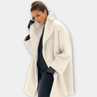 Eden | Women's Oversized Wide-Collar Winter Coat in White