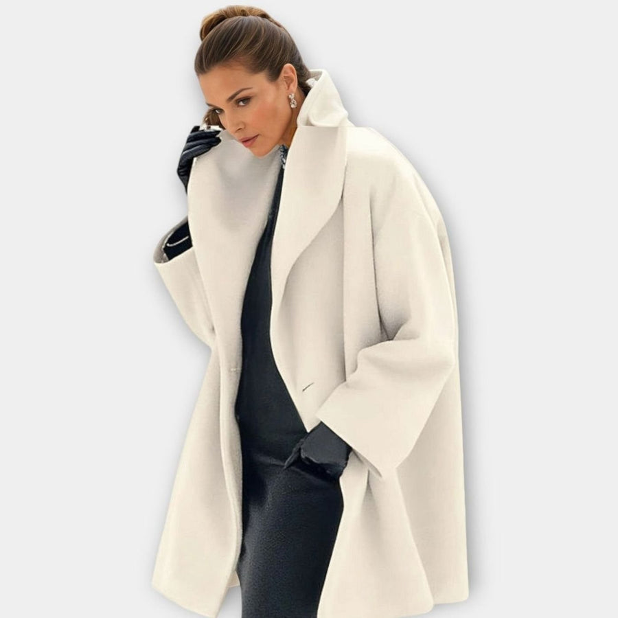 Eden | Women's Oversized Wide-Collar Winter Coat in White