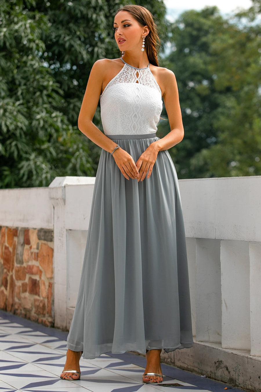 Edeva | Women's Halter Wedding Guest Maxi Dress