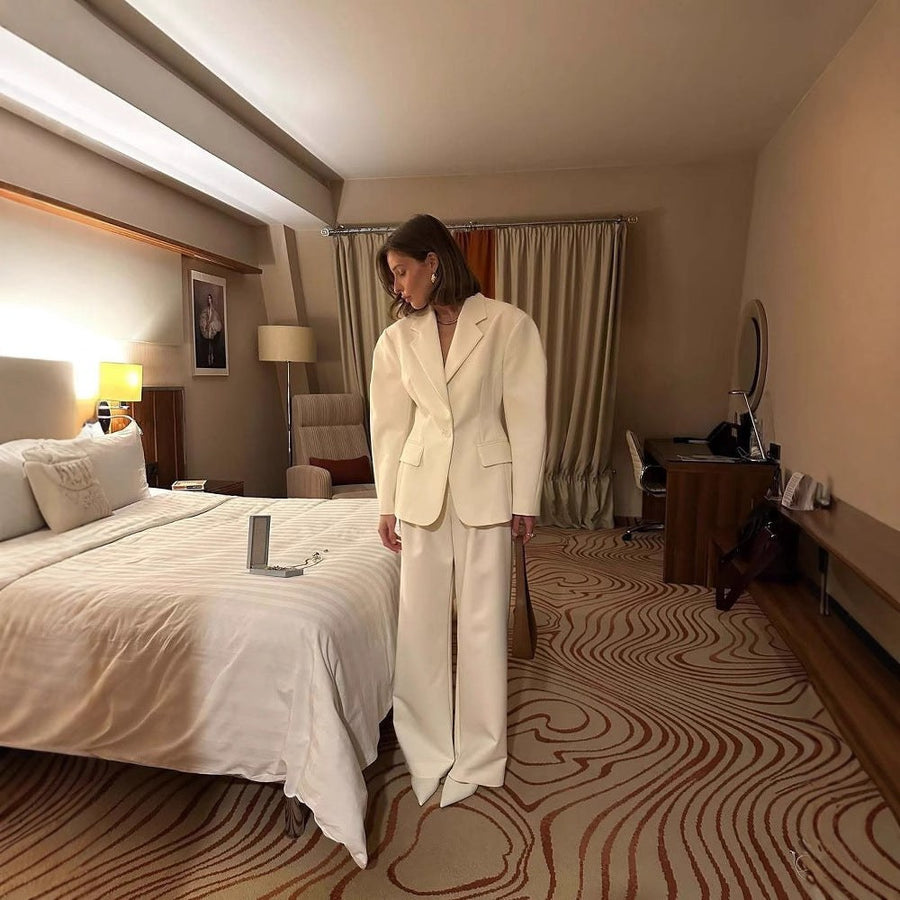 Edith | Women's Tailored Elegant Modern Blazer in White