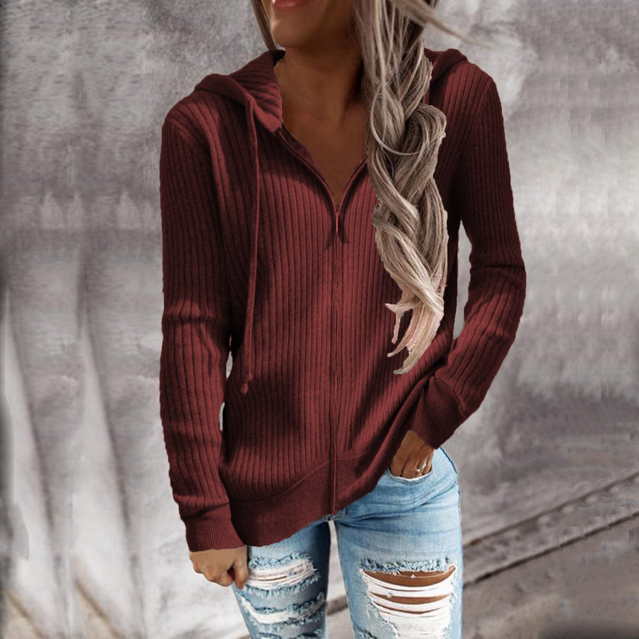 Edurne | Women's Textured Pockets Hooded Jacket