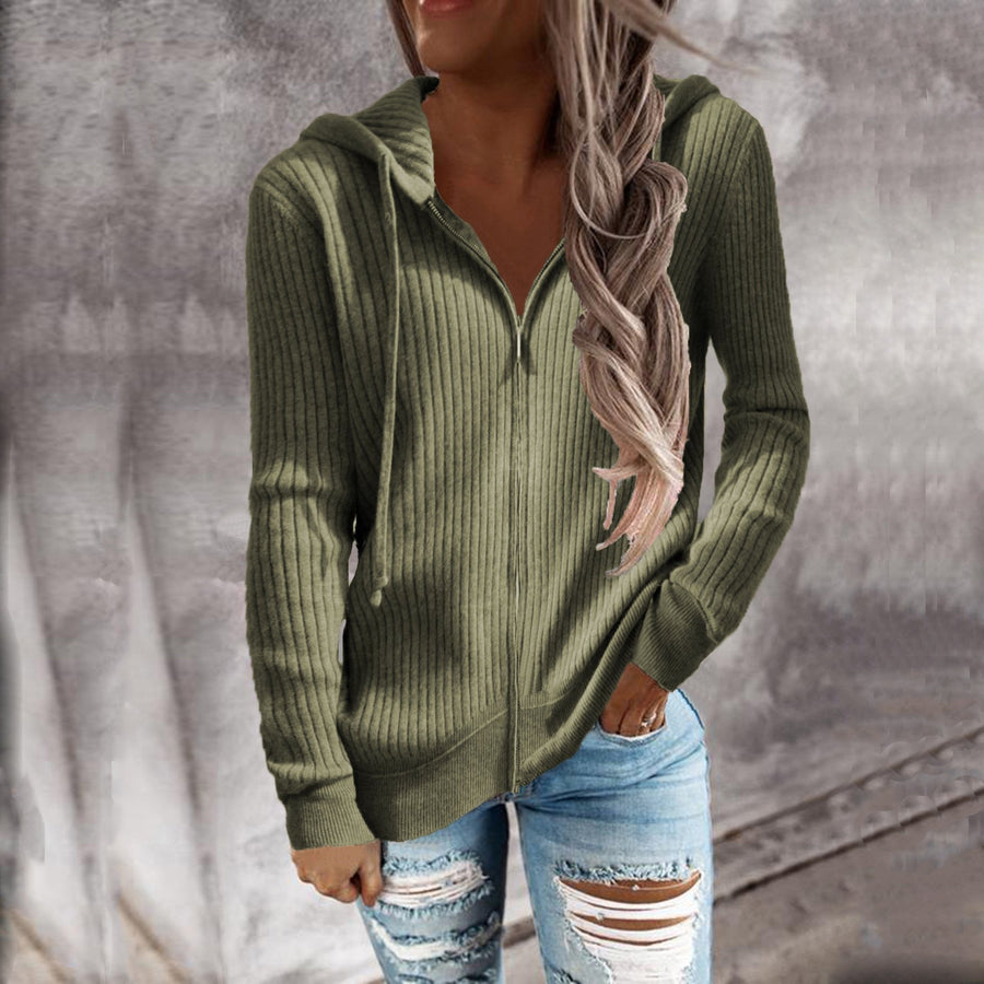 Edurne | Women's Textured Pockets Hooded Jacket