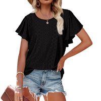Edwina | Women's Ruffle Detail Short Sleeve Blouse