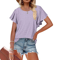 Edwina | Women's Ruffle Detail Short Sleeve Blouse