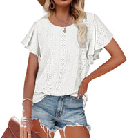 Edwina | Women's Ruffle Detail Short Sleeve Blouse