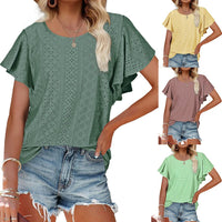 Edwina | Women's Ruffle Detail Short Sleeve Blouse