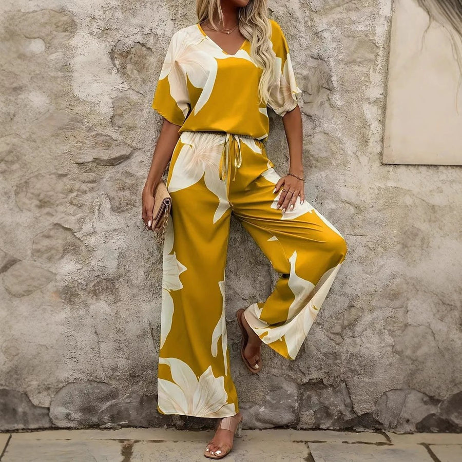 Edwina | Women's Wide Leg Floral Elegant Jumpsuit