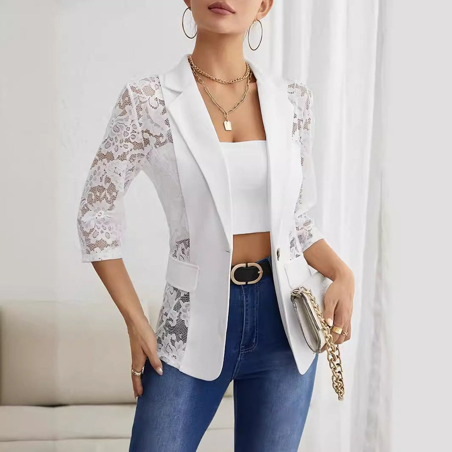 Effie | Women's Sheer Lace Elegant Blazer