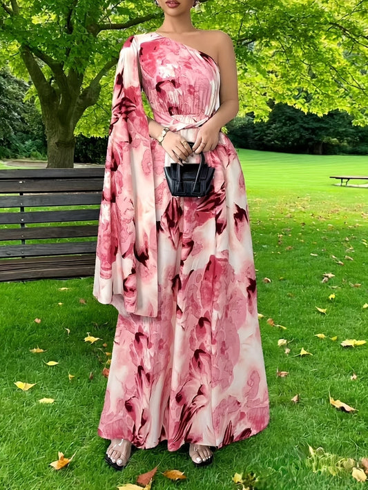 Egeria | Women's One-Shoulder Wedding Guest Maxi Dress