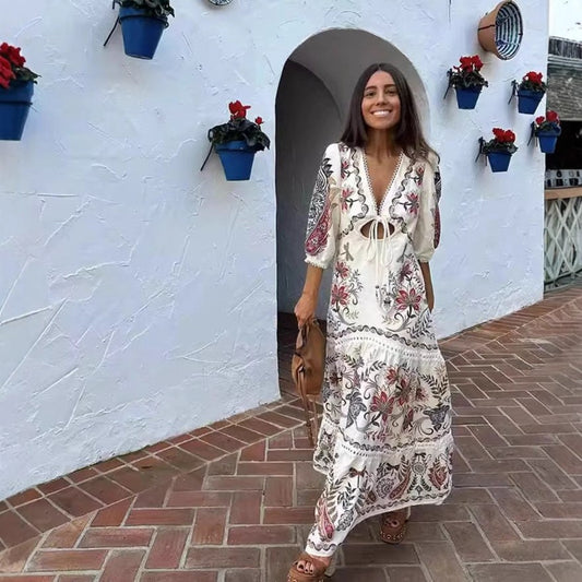 Egeria | Women's V-Neck Floral Maxi Dress in As Shown
