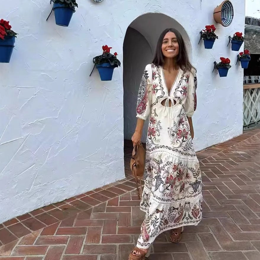 Egeria | Women's V-Neck Floral Maxi Dress in As Shown