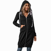 Eilidh | Women's Zip Pockets Hooded Coat in Black