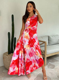 Eilonwy | Women's Pleated Floral Wedding Guest Maxi Dress