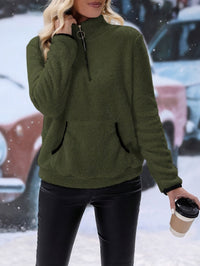 Eira | Women's Cozy Fleece Sweater in Olive Green