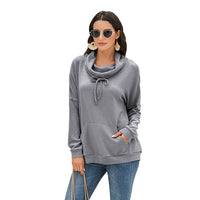 Eirene | Women's Asymmetric Pockets Hooded Hoodie in Gray