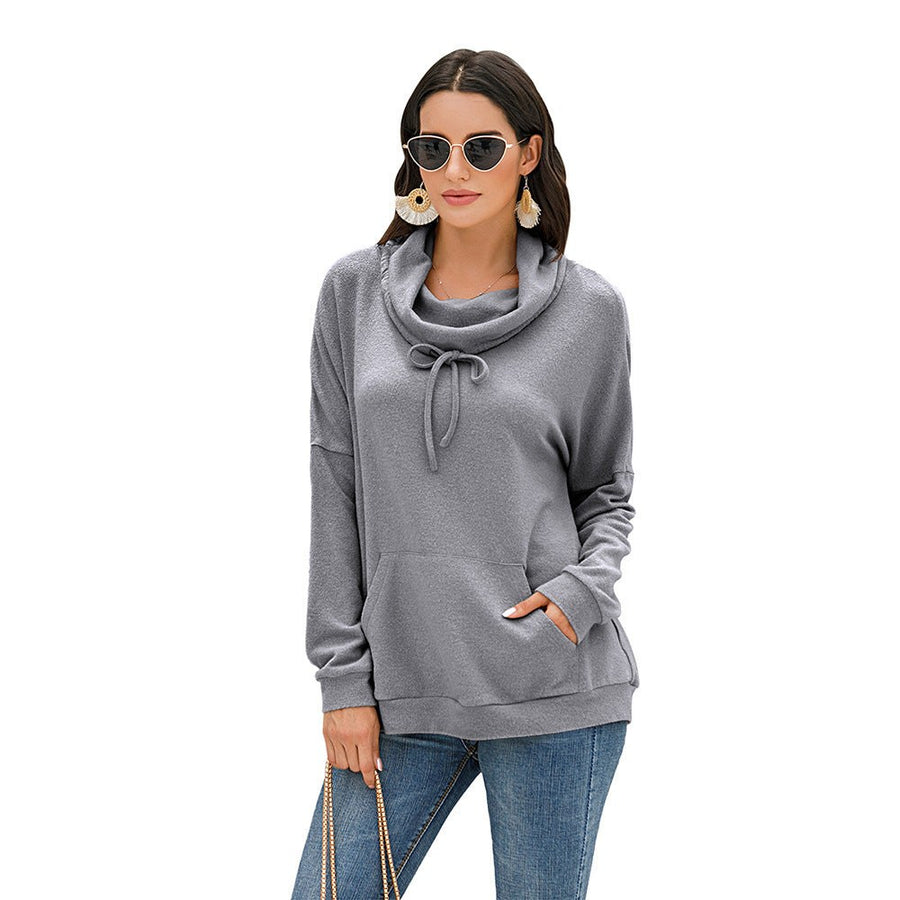 Eirene | Women's Asymmetric Pockets Hooded Hoodie in Gray