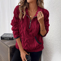 Eirlys | Women's Zip Cozy Pockets Fleece Sweater