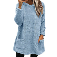 Elaine | Women's Cozy Fleece Sweater in Light Blue