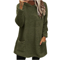 Elaine | Women's Cozy Fleece Sweater in Olive Green