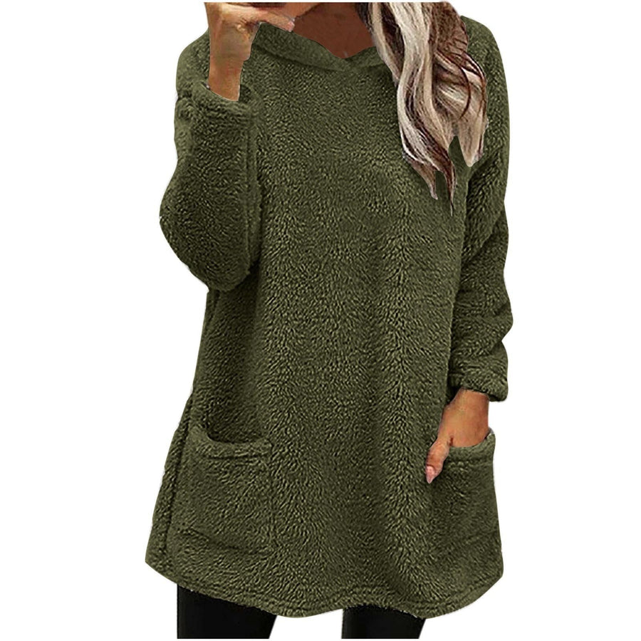 Elaine | Women's Cozy Fleece Sweater in Olive Green