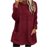 Elaine | Women's Cozy Fleece Sweater in Weinfarb
