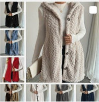 Eleanora | Women's Cozy Hooded Fleece Vest – Fleece Jacket in Blumenmust