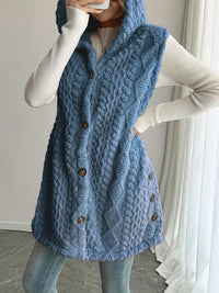 Eleanora | Women's Cozy Hooded Fleece Vest – Fleece Jacket in Dunst Blue
