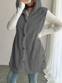 Eleanora | Women's Cozy Hooded Fleece Vest – Fleece Jacket in Gray