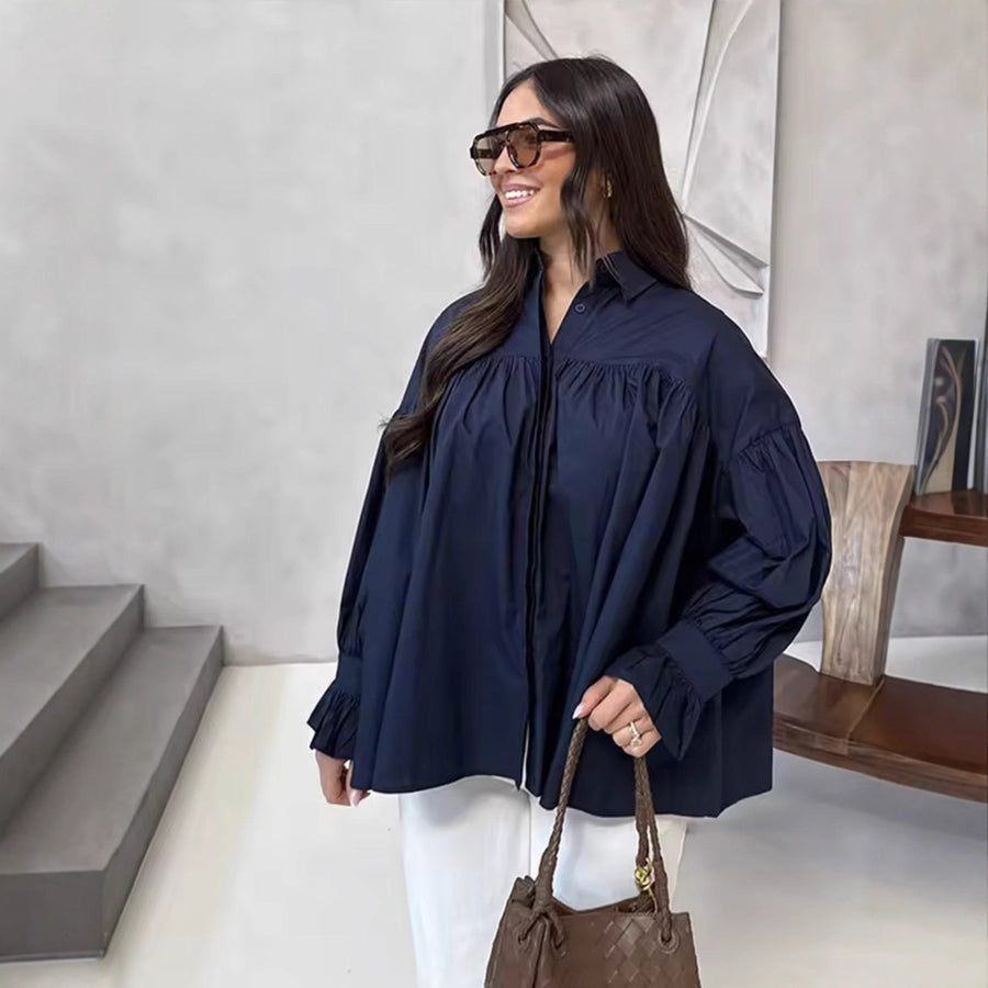 Electra | Women's Ruffle Detail Elegant Blouse