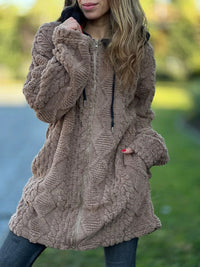 Elena | Women's Cozy Hooded Fleece Jacket in Camel