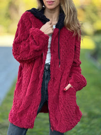 Elena | Women's Cozy Hooded Fleece Jacket in Weinfarb