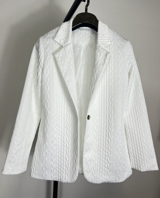 Elena | Women's Textured Knit Elegant Casual Blazer