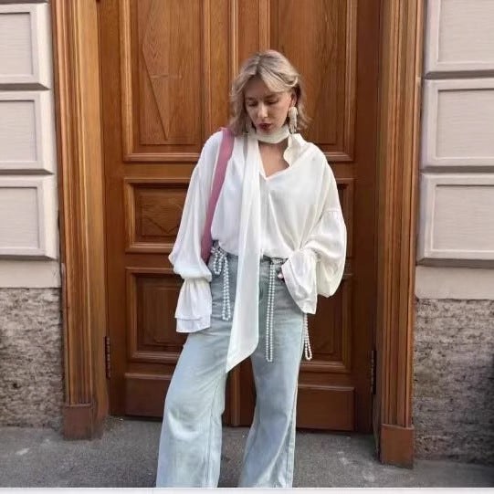 Elena | Women's Elegant Blouse in White
