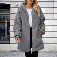 Elettra | Women's Cozy Fleece Jacket in Dark Gray