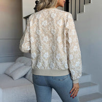 Elettra | Women's Floral Elegant Jacket in Khaki