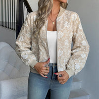 Elettra | Women's Floral Elegant Jacket in Khaki