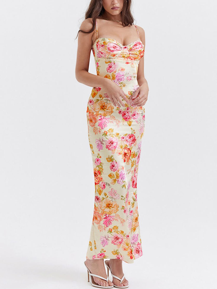 Elfreda | Women's Beach Floral Maxi Dress