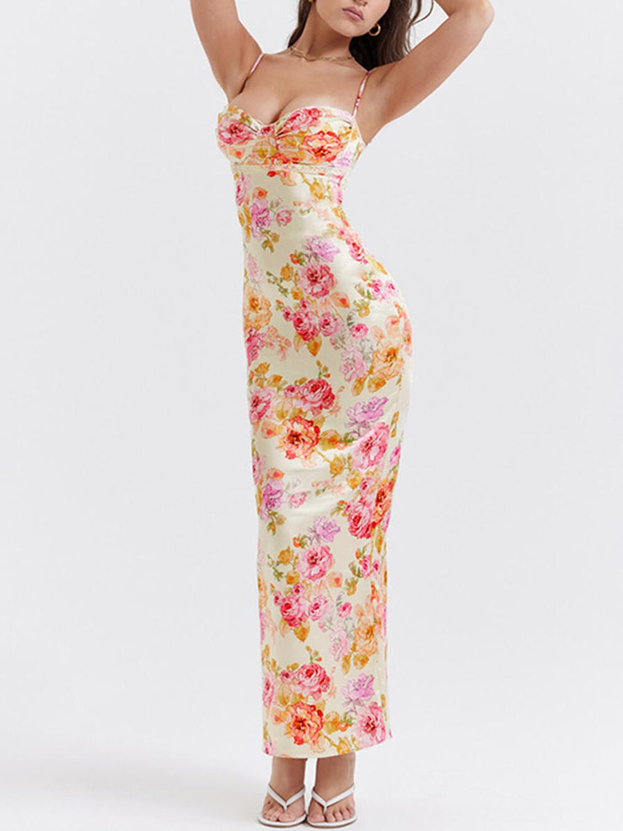 Elfreda | Women's Beach Floral Maxi Dress