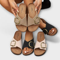 Elfrida | Women's Open Toe Slide With Wide Single-band Sandals