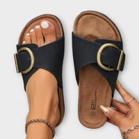 Elfrida | Women's Open Toe Slide With Wide Single-band Sandals