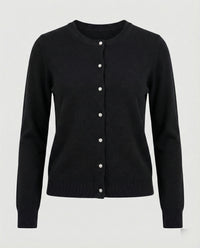 Elfrida | Women's Button-Front Knit Soft Cardigan in Black