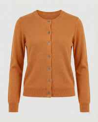 Elfrida | Women's Button-Front Knit Soft Cardigan in Ginger