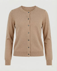 Elfrida | Women's Button-Front Knit Soft Cardigan in Gold Brown