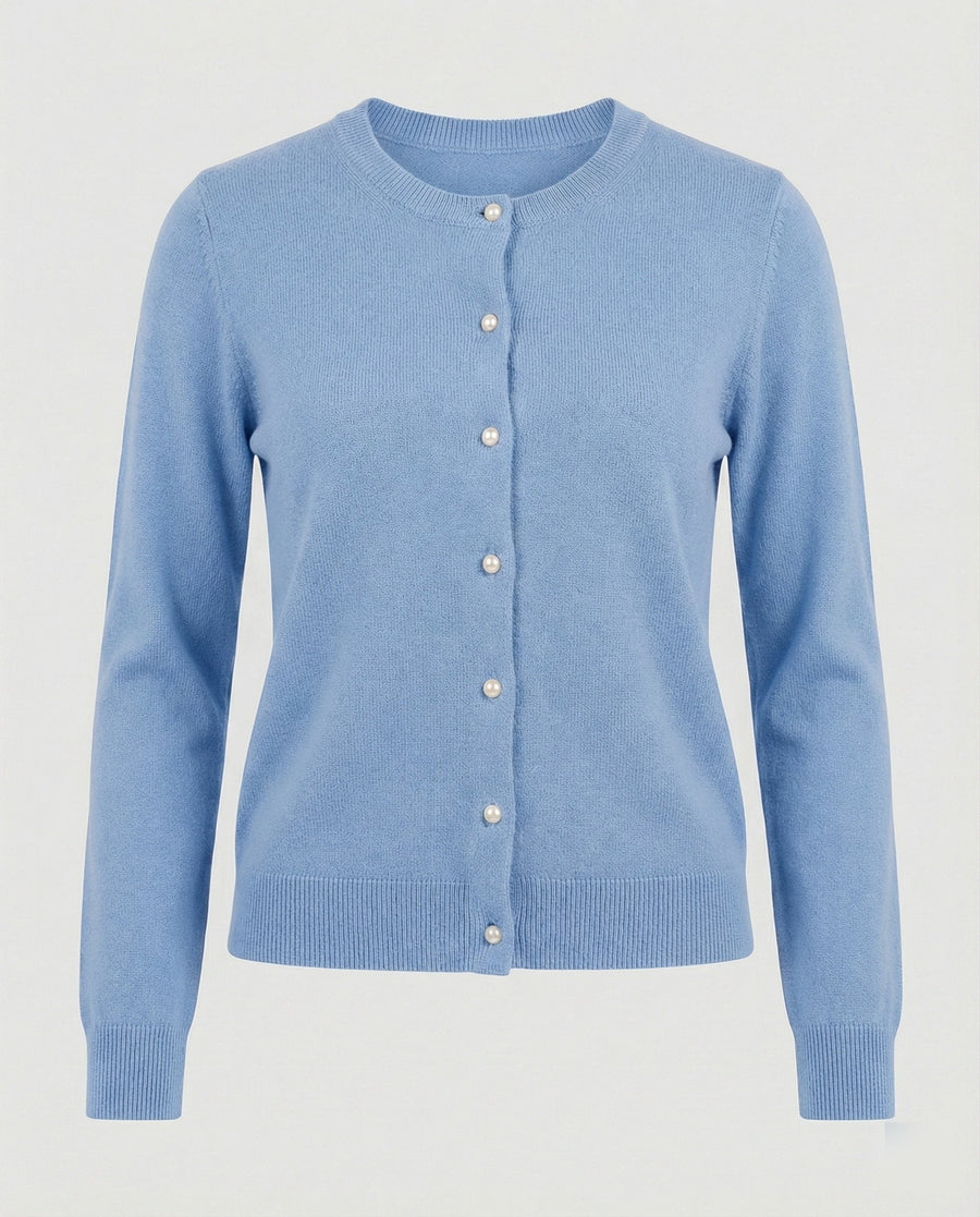Elfrida | Women's Button-Front Knit Soft Cardigan in Light Blue